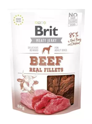 Brit Jerky Snack Beef And Chicken Fillets 80g
